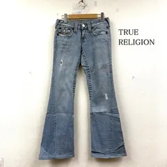 トゥルーレリジョン JOEY ブーツカット ラインストーン フレア デニム ダメージ加工 10503 レディース 26インチ ISItems【USED】【古着】【中古】50150737