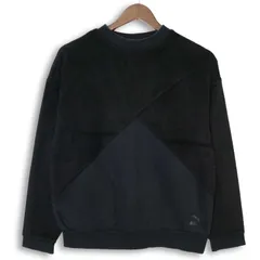 PUMA プーマ 秋冬 ロゴ★ フリース 切替 異素材切替 トレーナー Sz.L　レディース 黒