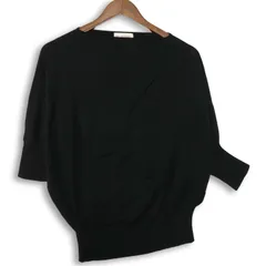 INED イネド 秋冬 ウール混★ 変形 ニット セーター プルオーバー Sz.9 レディース 黒 日本製