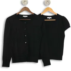 NATURAL BEAUTY BASIC ナチュラルビューティーベーシック ウール100％★ ニット アンサンブル Sz.M レディース 黒