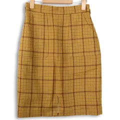 Apuweiser riche アプワイザー リッシェ ツイード ウール100％ チェック タイト ペンシル スカート Sz.1 レディース 日本製