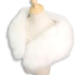 レディースブランド 秋冬 ファー★ ショール ストール Sz.F　レディース 白