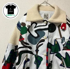 H・L HENRI-LUC CHAPUIS ゴルフ　ブルゾン　長袖　暖か　ジャケット　9号　カラフル　レトロ　ポップアート　ビンテージ風