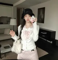 姫ギャル フェアリー ピンクリボン ファー カーディガン