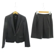 インディヴィ INDIVI 美品 スカートスーツ セットアップ ストレッチ素材 グレー 36 約S