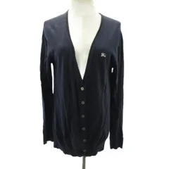 バーバリーブルーレーベル BURBERRY BLUE LABEL カーディガン ノバチェック ホースロゴ 紺 ネイビー IBO88