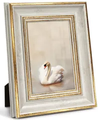 縦横兼用 アンティーク 額縁 壁掛け ナチュラル ゴールド 記念日 ホワイト 誕生日 写真立て お祝い 6切り プレゼント おしゃれ バレンタイン フォトフレーム 装飾 Afuly