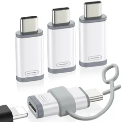 to ライトニング Type C 紛失防止シリコンストラップ付き 変換アダプター 4枚セット 480Mbpsデータ転送/10W充電対応 小型 C変換用アダプタ iOS TypeC変換アダプター ライトニングからType iPhoneAir/iPhone17/1