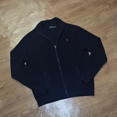 ポロラルフローレン ジップアップ ニット カーディガン L