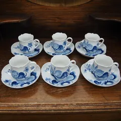 邵帥帥様専用  未使用 マイセン meissen ブルーオーキッド カップ ソーサー 6客セット 一級品 エキスパート藤沢辻堂店 コバルトブルー シノワズリー 蘭 MEISSEN