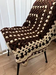 大判 グラニーニット ブランケット ラグ・ソファーカバー インポート 【173cm×165cm】