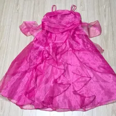 アメリカンヴィンテージ)ピンク グリッター シャーリング プリンセス ティアード コンサート イベント ダンス ドレス