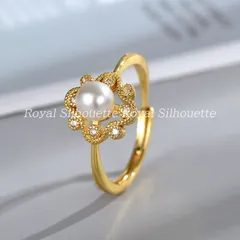 指輪 リング ゴールドカラー 金色 フェイクパール パール フリーサイズ 豪華 きれいめ 可愛い レディース ジュエリー イベント 大人かわいい デイリー パーティー お洒落