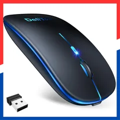 【人気商品】節電モデル 2.4GHz接続 光学式 7色LEDライト付き 充電式 3段階DPI切替 小型・軽量・左右対称設計 長時間稼働 滑らかな動作 ワイヤレスマウス 省エネ 【極薄デザイン＆高精度センサー搭載】 握りやすく持ち運び便利 静音 旅行・出張・オフ