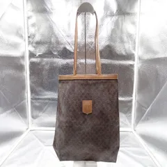 CELINE セリーヌ トートバッグ マカダム柄 ブラウン レザー 本革 肩掛け トリオンフ