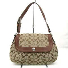 コーチ ショルダーバッグ F13739 シグネチャー キャンバス レザー 鞄 ブランド レディース ブラウン COACH 【中古】