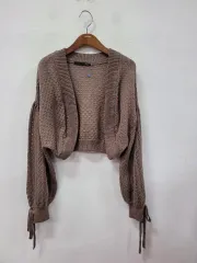 Heather ブラウン クロップド カーディガン