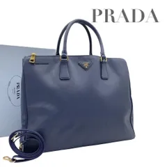 【価格交渉/質問大歓迎♪】プラダ　ハンドバッグ　ガレリア　サフィアーノ 三角ロゴ　ブルー　5521