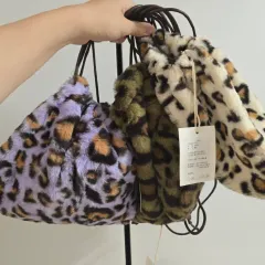 新品 レオパード ファー 巾着バッグ