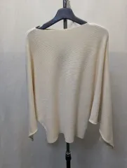 14 アイボリー ニット ショール ケープ m
