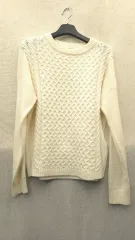 75 アクスタ ミュージック アンド エコロジー アイボリー ケーブル ニット セーターm