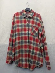 80 フランネル レッド CHECK シャツ 長袖 L