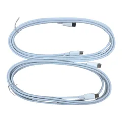 k00103 【新品未使用】  USB Type-C to Type-C ケーブル 2本セット 1m+2m PD対応 急速充電 データ転送 ホワイト スマホ タブレット ノートPC