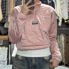 アディダス キルティング クロップド Anorak（アノラック） ハーフジップ スウェット