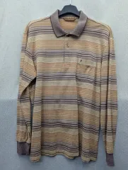 93 GALAXY ボーダー柄 長袖 ポロ Tシャツ 100