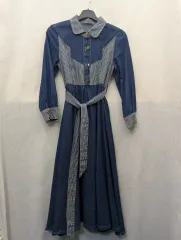 100 デニム ストライプ ロング ONE PIECE s