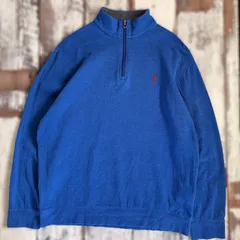 POLO RALPH LAUREN ポロラルフローレン ハーフジップ カットソー　ブルー　 L