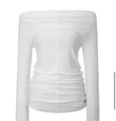 INEGI イネギ オフショルダー シャーリング ブラウス 白 新品