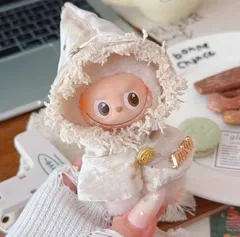 イニシャルラブブ対応 ホワイトマント ぬい服 着せ替え衣装 コスチューム POP MART コーラ マカロン エナジー　商品No.56