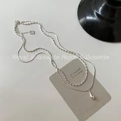 ネックレス ペンダント シルバーカラー 銀色 二連 韓国系 シンプル 可愛い 個性的 レディース ジュエリー 大人かわいい デイリー ガーリー フェミニン イベント パーティー