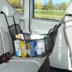 アストロ 車用ハンモック型収納ネット ブラック 【車内 ハンモックバッグ 荷物入れ】 荷崩れ防止 後部座席 荷物置き場 買い物袋固定 カバン入れ 中身が見える メッシュネット 車載 収納バッグ 荷物の散乱を防ぐ 落下防止 荷物が少ないときはスリムに使 ...
