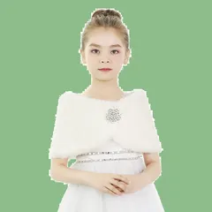ショール ふわふわ 肩掛け 可愛い お姫様 子供ドレス ガールズ フォーマル カーディガン 白 ケープ ポンチョ 結婚式 七五三 ファーボレロ 発表会 女の子 入学式 ボレロ 披露宴 パーティー キッズ こども 子供ケープ ファッション小物 [LYING] 冬