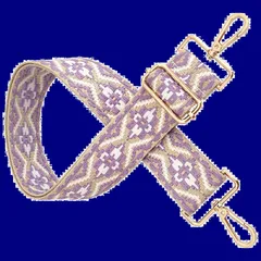 コットン 幅広デザイン 調節可能 斜め掛け対応 クリームホワイト 肩掛けベルト バッグアクセサリー 付け替え可能 ショルダーベルト 太め 持ち手交換用 バッグ用ショルダーストラップ (design-B [Vitalux] 金色金具)