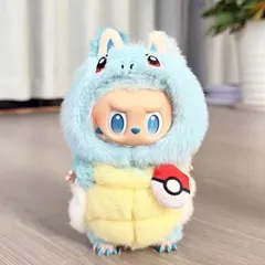 Labubu（ラブブ）用 着せ替え衣装 ポケモン ゼニガメ 着ぐるみ　コーデ／フード一体型 POP MART ぬいぐるみ服　ぬい服　着せ替え　コスチューム　服　商品No42