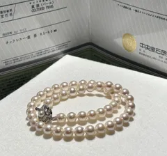 照り◎【大珠】アコヤパール ネックレス ホワイト系 8.5～9.0㎜ 44㎝ 49.6g 本真珠 リアルパール SILVER刻印 pearl jewelry necklace SS075