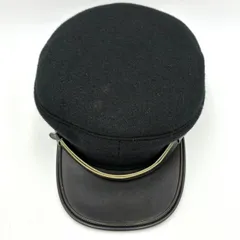 vintage  昭和 レトロ 制帽 学生帽 ワークキャップ 黒 ウール レザー ヴィンテージ ブラック