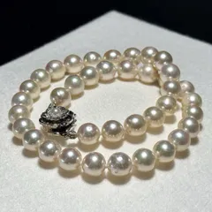 【大珠】アコヤパール ネックレス 10.03～10.51㎜ 63.5g 44㎝ 本真珠 リアルパール jewelry necklace SILVER刻印 SS071