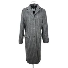 美品✨ Pennyblack イタリア製 ペニーブラック Max Mara ストライプ チェスター ロング コート グレー ウール混 フォーマル スタイリッシュ 高級 希少のサムネイル