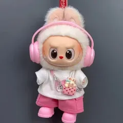 Labubu ラブブ ぬいぐるみ服 着せ替え ディズニー マリー柄 ピンクコーデ 17cm ハブアシート コカコーラ マカロン エナジー対応　商品No.8