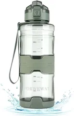 【人気商品】再利用可能 漏れ防止 食品グレードの素材 自動ポップアップ直接飲用スポーツボトル 大容量ボトル フィルター付き 有害な化学物質は含まれていません BPAフリー 安心して日常生活を送れる水筒 ウォーターボトル FORWEWAY (緑) 1.5L