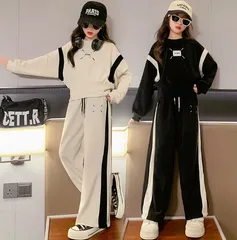 子供服 セットアップ 女の子  春秋 2点セット 上下セット Tシャツ 無地 ガウチョパンツ キッズ おしゃれ カジュアル 可愛い2255882