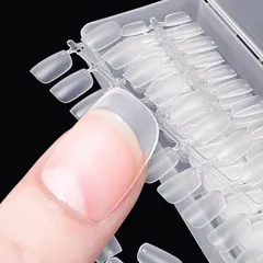 COLORBIRD ネイルチップ 超薄 ショート クリア サンディング 自然なフィット感 つけ爪 (スクエアオフS 300pcs)