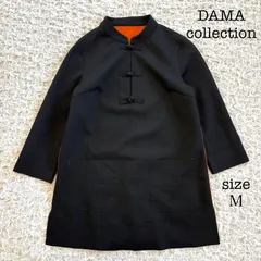 dinos ディノス  DAMA collection ダーマコレクション  チャイナカラー アジアン  ダブルフェイスチュニック　ブラック×オレンジ　Mのサムネイル