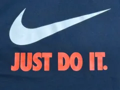 ナイキ ダークネイビー JDI Just Do It スウッシュ プリンティング コットン 半袖 Tシャツ L