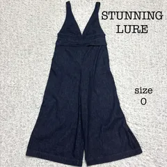 STUNNING LURE スタニングルアー　 デニム　オールインワン　サロペット　 フレアパンツ  ワイドパンツ　Vネック　サイズ0