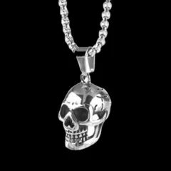 【N035】ネックレス　メンズ　レディース　ゴールド　シルバー　ブラック　黒　骸骨　スカル　ドクロ　アクセサリー　ファッション　お洒落